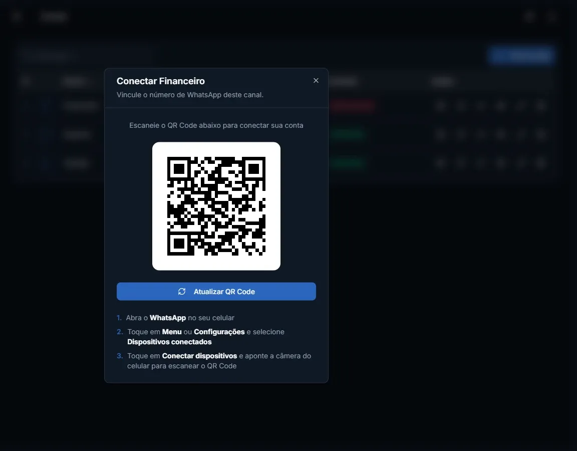 Tela: Conectar pelo QR Code