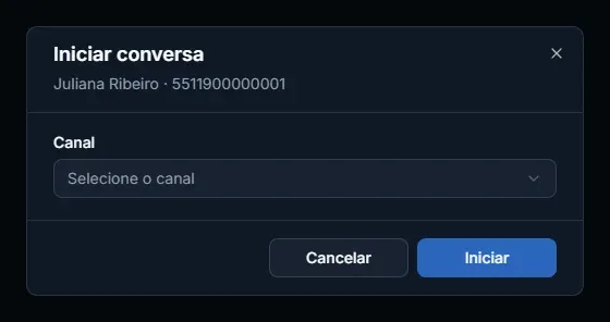 Tela: Iniciar uma conversa