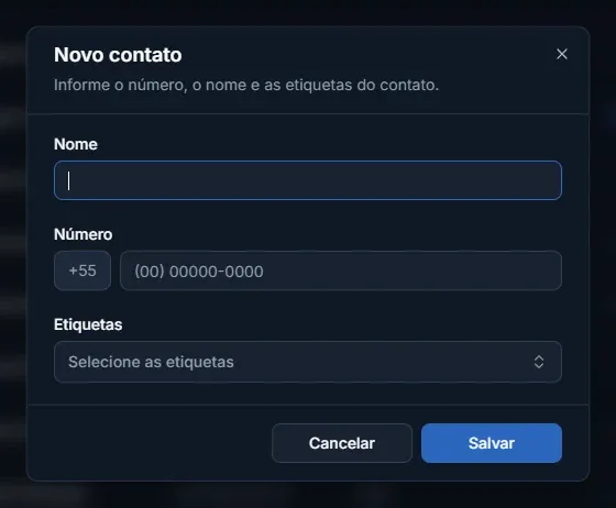 Tela: Cadastrar um contato